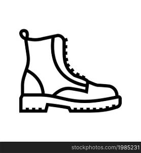 boot foot clothes line icon vector. boot foot clothes sign. isolated contour symbol black illustration. boot foot clothes line icon vector illustration