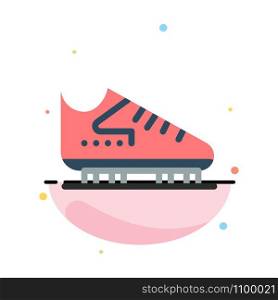 Boot, Ice, Skate, Skates, Skating Abstract Flat Color Icon Template