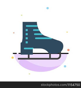 Boot, Ice, Skate, Skates, Skating Abstract Flat Color Icon Template