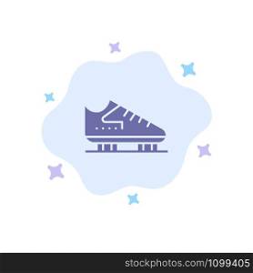 Boot, Ice, Skate, Skates, Skating Blue Icon on Abstract Cloud Background