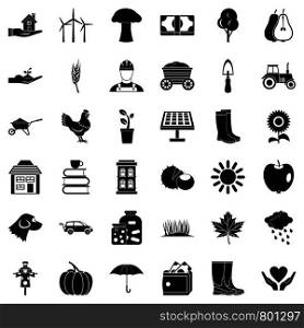Boot icons set. Simple style of 36 boot vector icons for web isolated on white background. Boot icons set, simple style