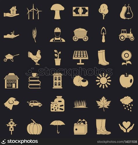 Boot icons set. Simple style of 36 boot vector icons for web for any design. Boot icons set, simple style