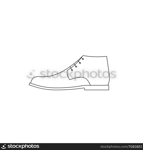 Boot lintdrawing. Boot line icon on white background. Shoe contour drawing.