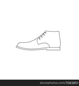 Boot lintdrawing. Boot line icon on white background. Shoe contour drawing.