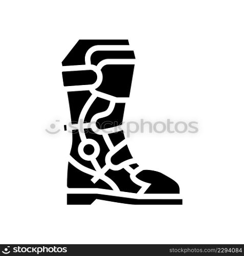 boot motorcycle glyph icon vector. boot motorcycle sign. isolated contour symbol black illustration. boot motorcycle glyph icon vector illustration