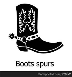 Boot spurs icon. Simple illustration of boot spurs vector icon for web. Boot spurs icon, simple black style