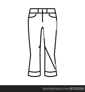 bootcut pants clothes line icon vector. bootcut pants clothes sign. isolated contour symbol black illustration. bootcut pants clothes line icon vector illustration