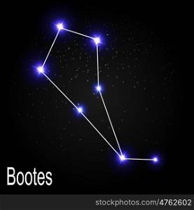 Bootes Constellation with Beautiful Bright Stars on the Background of Cosmic Sky Vector Illustration EPS10. Bootes Constellation with Beautiful Bright Stars on the Backgrou