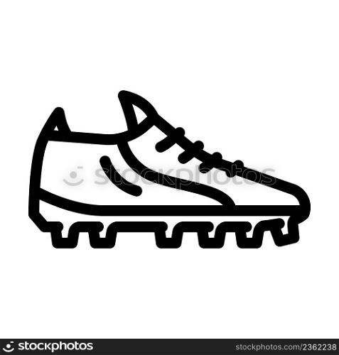 boots football player footwear line icon vector. boots football player footwear sign. isolated contour symbol black illustration. boots football player footwear line icon vector illustration