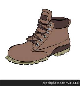 Boots for men Hiking on a white isolated background, color vector illustration isolated