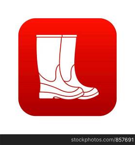 Boots icon digital red for any design isolated on white vector illustration. Boots icon digital red