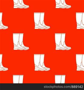Boots pattern repeat seamless in orange color for any design. Vector geometric illustration. Boots pattern seamless