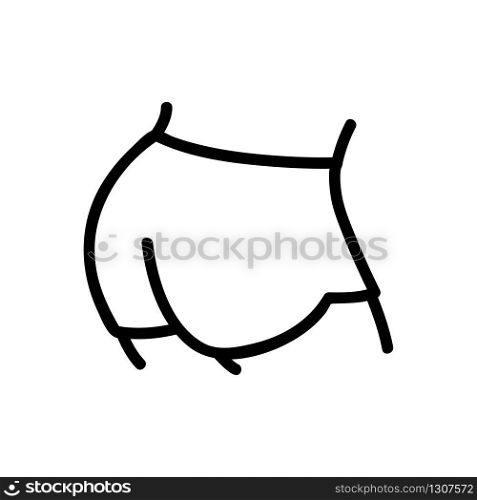 booty in shorts icon vector. booty in shorts sign. isolated contour symbol illustration. booty in shorts icon vector outline illustration