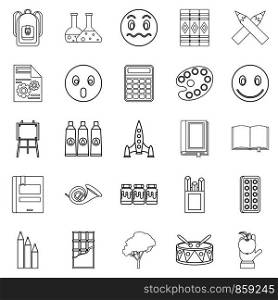 Boozy graduate icons set. Outline set of 25 boozy graduate vector icons for web isolated on white background. Boozy graduate icons set, outline style