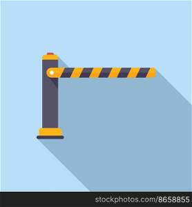 Border barrier icon flat vector. Train safety. Stop closed. Border barrier icon flat vector. Train safety