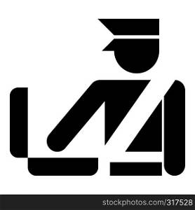 Border control concept Customs officer check baggage Detailed luggage control Baggage control sign icon black color vector illustration flat style simple image