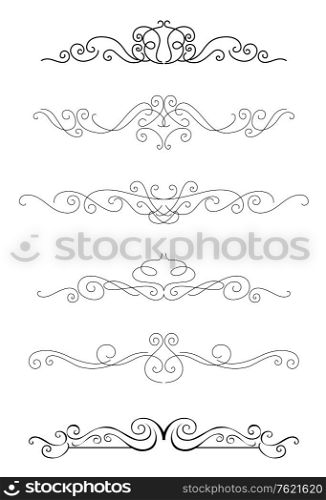 Borders and dividers set with calligraphy elements for design