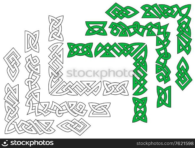 Borders and patterns in celtic ornament style for design and ornate
