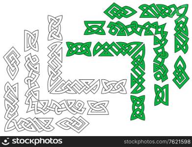 Borders and patterns in celtic ornament style for design and ornate