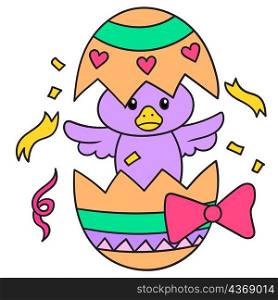 born Easter eggs chick