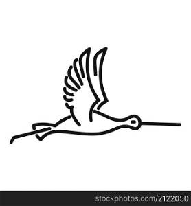 Born stork icon outline vector. Fly bird. Nest crane. Born stork icon outline vector. Fly bird