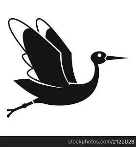 Born stork icon simple vector. Fly bird. Nest crane. Born stork icon simple vector. Fly bird