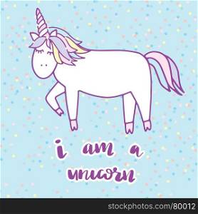 Born to be Unicorn,print design,isolated on white background,hand drawn vector illustration. Born to be Unicorn. Cute print design,isolated on white background,hand drawn lettering quote and unicorn illustration. Vector illustration
