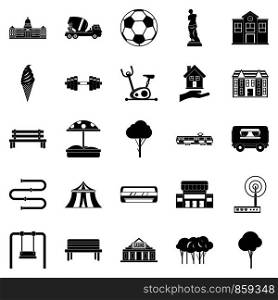 Borough icons set. Simple set of 25 borough vector icons for web isolated on white background. Borough icons set, simple style
