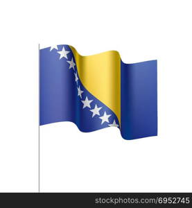 Bosnia and Herzegovina flag, vector illustration. Bosnia and Herzegovina flag, vector illustration on a white background