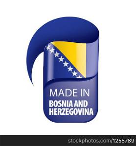 Bosnia and Herzegovina flag, vector illustration on a white background.. Bosnia and Herzegovina flag, vector illustration on a white background