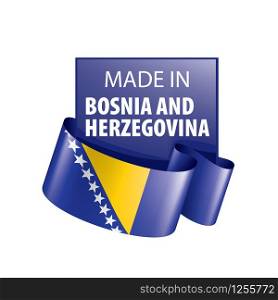 Bosnia and Herzegovina flag, vector illustration on a white background.. Bosnia and Herzegovina flag, vector illustration on a white background