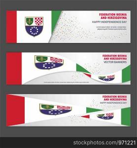 Bosnia and Herzegovina independence day abstract background design banner and flyer, postcard, landscape, celebration vector illustration