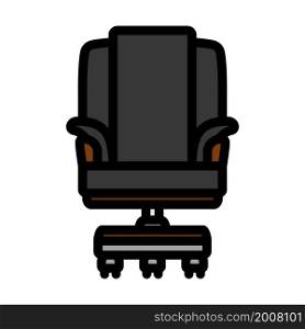 Boss Armchair Icon. Editable Bold Outline With Color Fill Design. Vector Illustration.