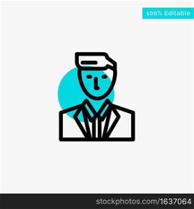 Boss, Ceo, Head, Leader, Mr turquoise highlight circle point Vector icon