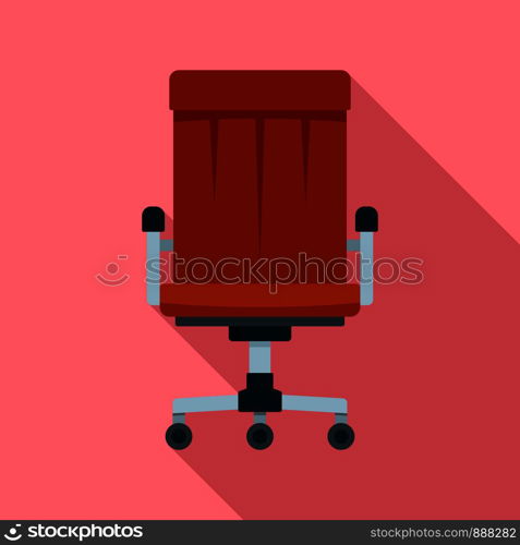 Boss leather chair icon. Flat illustration of boss leather chair vector icon for web design. Boss leather chair icon, flat style