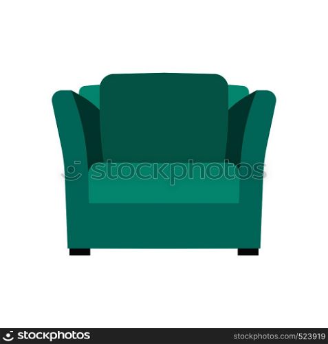 Boss office chair vector flat icon front view. Comfortable relaxation sign interior furniture equipment nobody