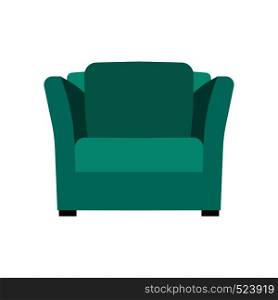 Boss office chair vector flat icon front view. Comfortable relaxation sign interior furniture equipment nobody