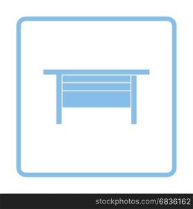 Boss office table icon. Blue frame design. Vector illustration.
