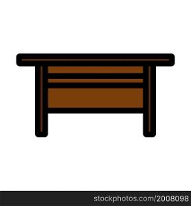 Boss Office Table Icon. Editable Bold Outline With Color Fill Design. Vector Illustration.