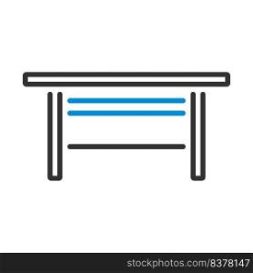 Boss Office Table Icon. Editable Bold Outline With Color Fill Design. Vector Illustration.