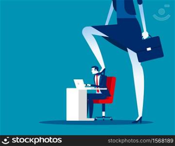 Boss pressure at office work. Concept business vector illustration, Stressed out, Oppressive, Insult.