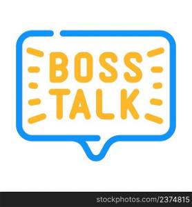 boss talk color icon vector. boss talk sign. isolated symbol illustration. boss talk color icon vector illustration