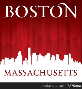 Boston Massachusetts city skyline silhouette. Vector illustration