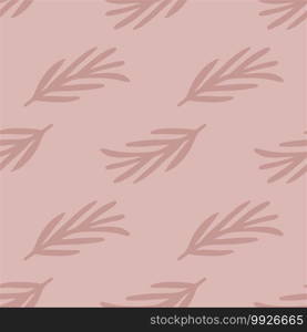 Botanic seamless pattern with pale pink rosemary print. SImple herbal spice cooking backdrop. Designed for fabric design, textile print, wrapping, cover. Vector illustration.. Botanic seamless pattern with pale pink rosemary print. SImple herbal spice cooking backdrop.