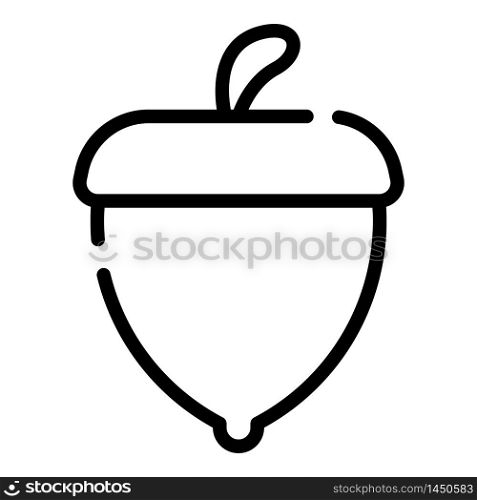 Botanical acorn icon. Outline botanical acorn vector icon for web design isolated on white background. Botanical acorn icon, outline style