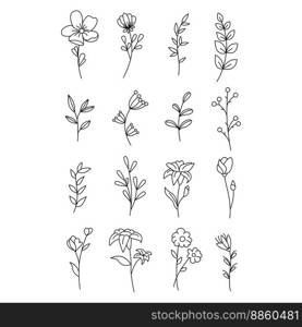 Botanical and floral icon vector design template