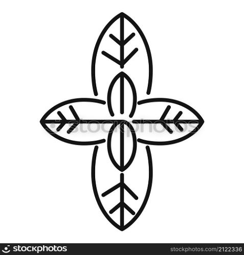 Botanical basil icon outline vector. Herb leaf. Cooking plant. Botanical basil icon outline vector. Herb leaf