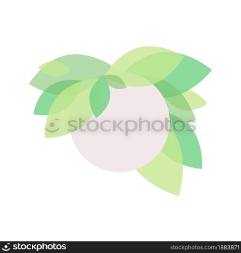 Botanical brochure element design. Floral border with circle. Vector illustration with empty copy space for text. Editable shapes for poster decoration. Creative and customizable frame. Botanical brochure element design
