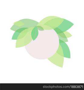 Botanical brochure element design. Floral border with circle. Vector illustration with empty copy space for text. Editable shapes for poster decoration. Creative and customizable frame. Botanical brochure element design
