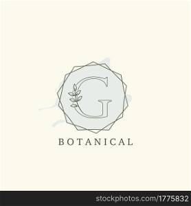 Botanical Leaf Initial G Letter Logo, vector logo design concept hexagon geometric.